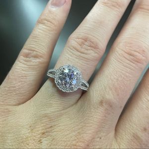 2 Carat Halo Engagement Ring CZ